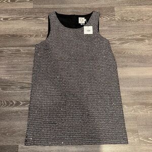 Black and White Sleeveless Sparkle Dress